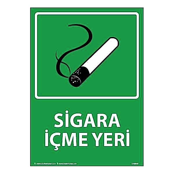 Sigara İçme Yeri Uyarı Levhası 25X35 3mm U10000