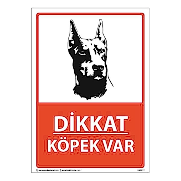 Dikkat Köpek Var  Uyarı Levhası 25X35 3mm U02017