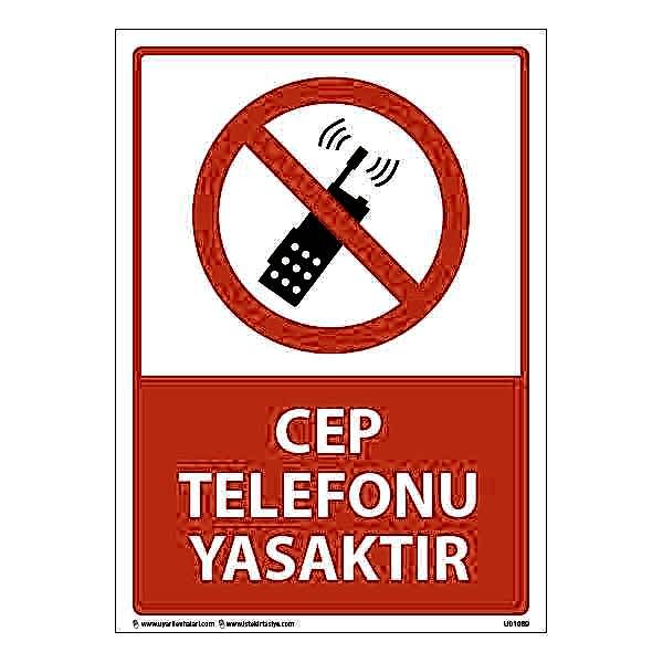 Cep Telefonu Yasaktır Uyarı Levhası 25X35 3mm U01089