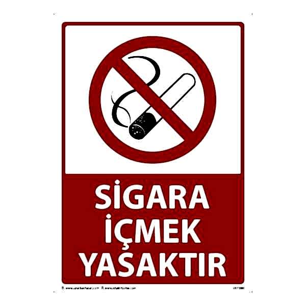 Sigara İçmek Yasaktır Uyarı Levhası 25X35 3mm U01080