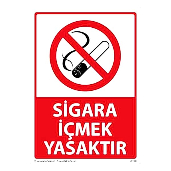 Sigara İçmek Yasaktır Uyarı Levhası 25X35 3mm U01080