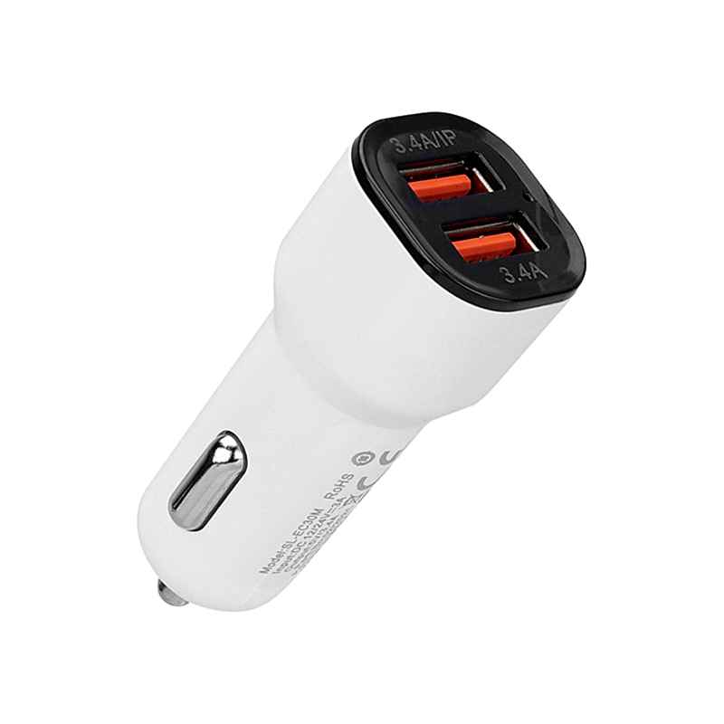 S-link SL-EC30T Type-C Kablolu 3.4A 2 USB Araç Şarj Cihazı - Beyaz resmi