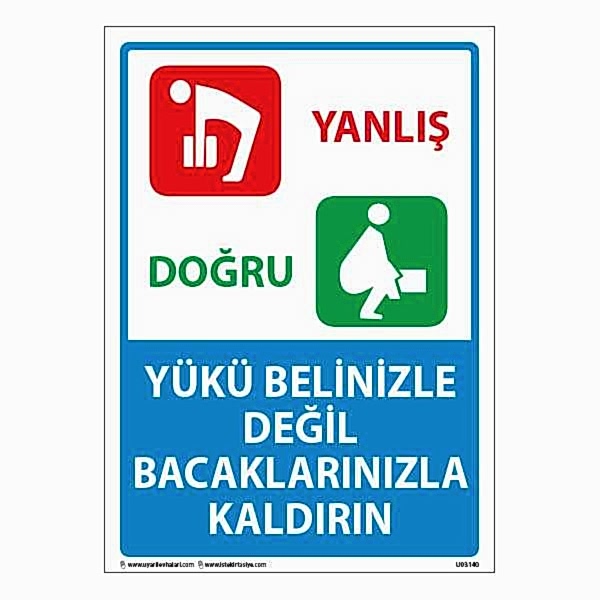 Yükü Bel İle Değil Uyarı Levhası 25X35 3mm U03140
