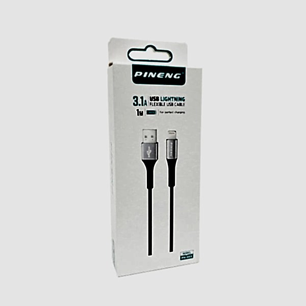 Pineng Pn-003 Alüminyum Başlıklı USB To Lightnig Şarj Kablosu resmi