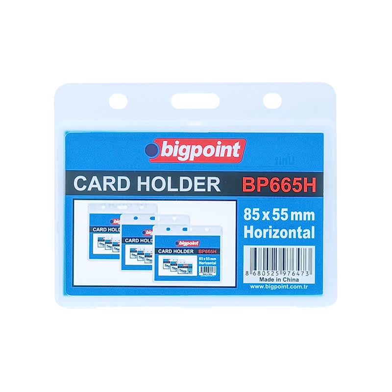 Bigpoint Çift Taraflı PP Kart Kabı Yatay Şeffaf 85x55mm resmi