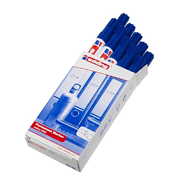 Edding 3000 Permanent Marker Kalem Yuvarlak Uç 1.5 - 3 mm - Mavi (10 Adet) resmi