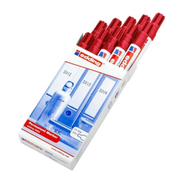 Edding 3000 Permanent Marker Kalem Yuvarlak Uç 1.5 - 3 mm - Kırmızı (10 Adet) resmi