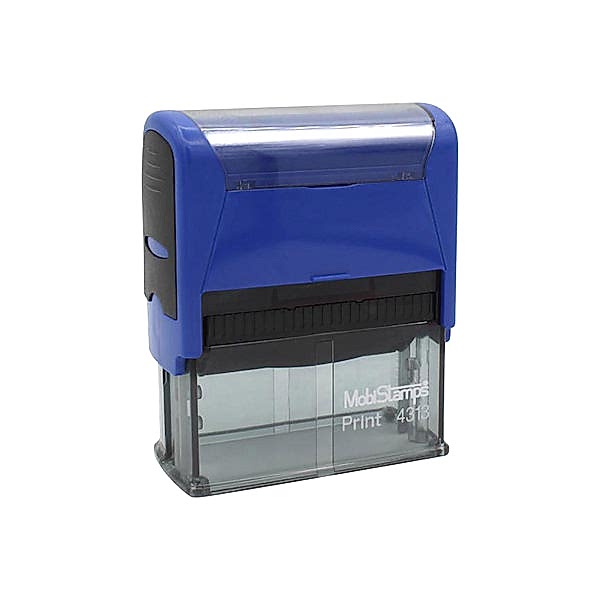 Mobi Stamps 4313 Otomatik Kaşe 22x58 mm Mavi Keçe  resmi