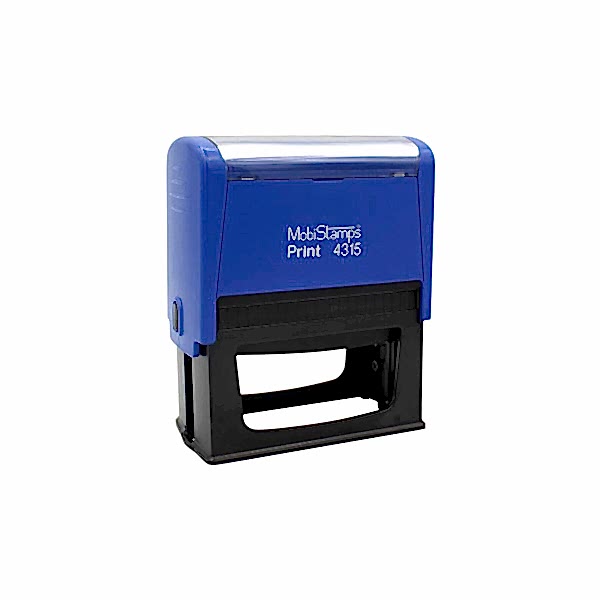 Mobi Stamps 4315 Otomatik Kaşe 38x77 mm Mavi Keçe  resmi