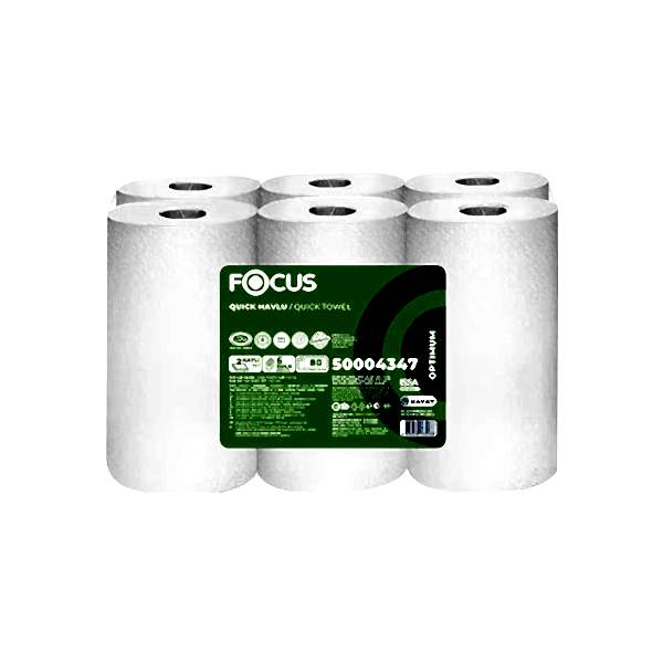 Focus Optimum Jumbo Hareketli Kağıt Havlu Çift Katlı 20,7 cm x 80 m - 6 Adet 50004347 resmi