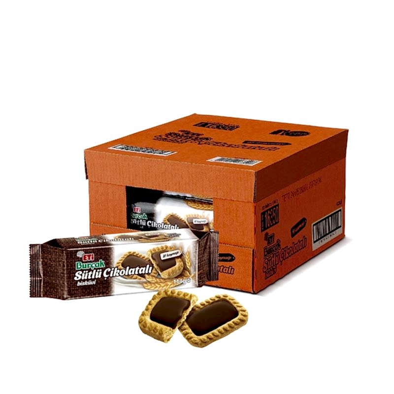 Eti Burçak Sütlü Çikolatalı Bisküvi 114 gr (12 Adet) resmi