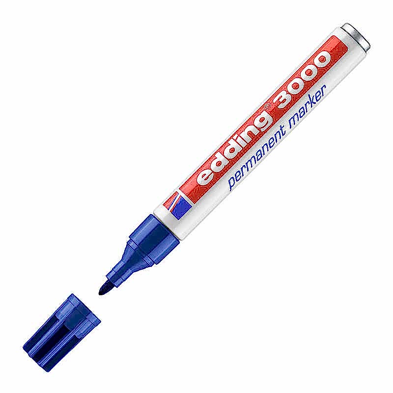 Edding 3000 Permanent Marker Kalem Yuvarlak Uç 1.5 - 3 mm - Mavi