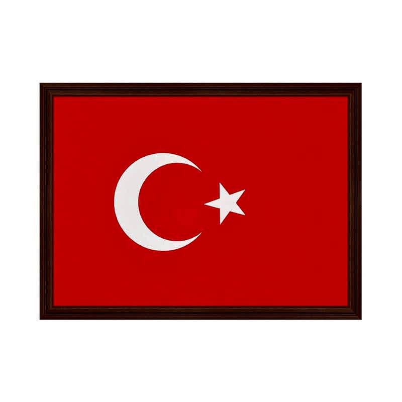 Türk Bayrağı Ahşap Çerçeve 35x50 cm PAN 407 resmi