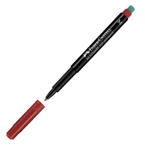 Faber Castell 1525 M Permanent Asetat Kalemi 1.0 mm - Kırmızı