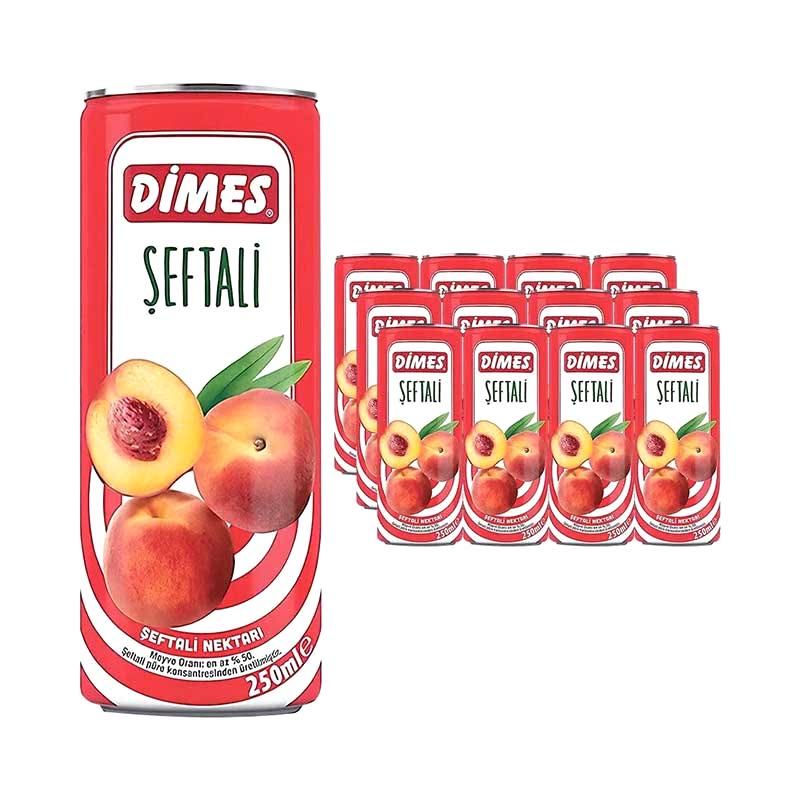 Dimes Meyve Nektari Teneke Şeftali 250 ml (12 Adet) resmi