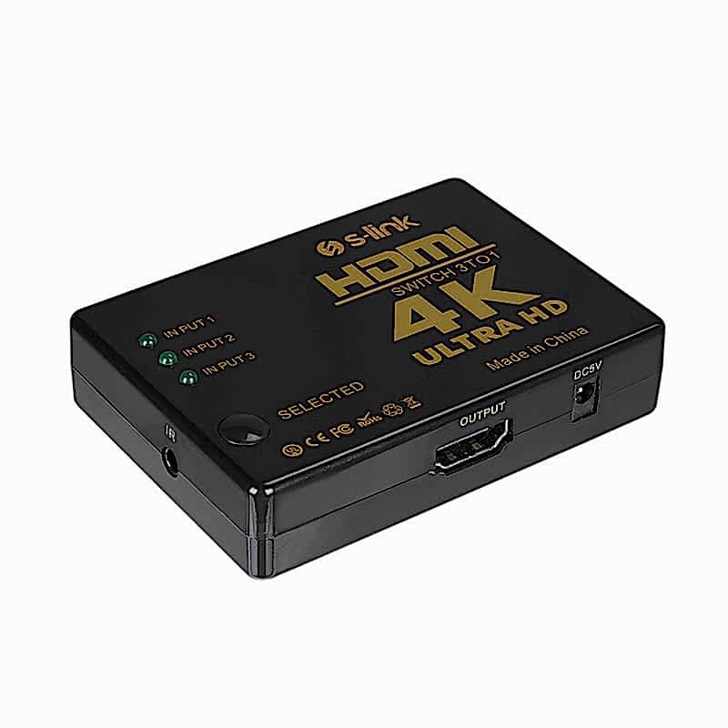 S-link SL-HSW73 HDMI 3in1 Otomatik 3 lü Metal Switch resmi
