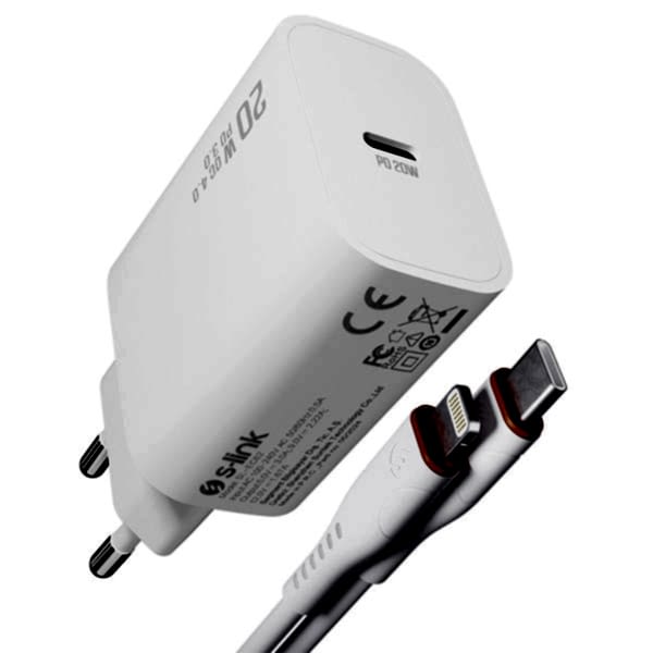 S-link SL-EC62PD Lightning Kablo ve 20W Hızlı Şarj Adaptörü resmi