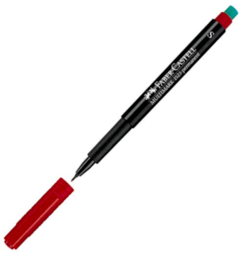 Faber Castell 1523 S Permanent Asetat Kalemi 0.4 mm - Kırmızı