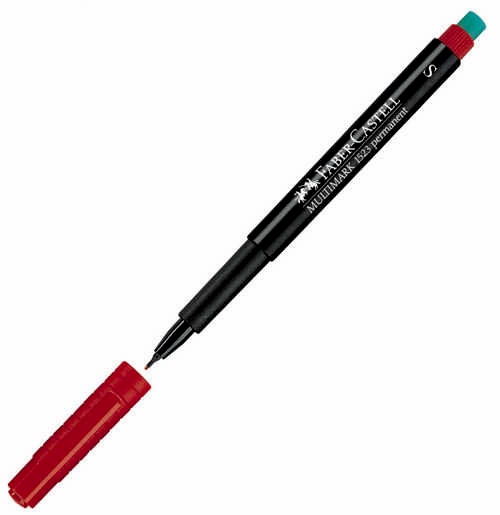 Faber Castell 1523 S Permanent Asetat Kalemi 0.4 mm - Kırmızı