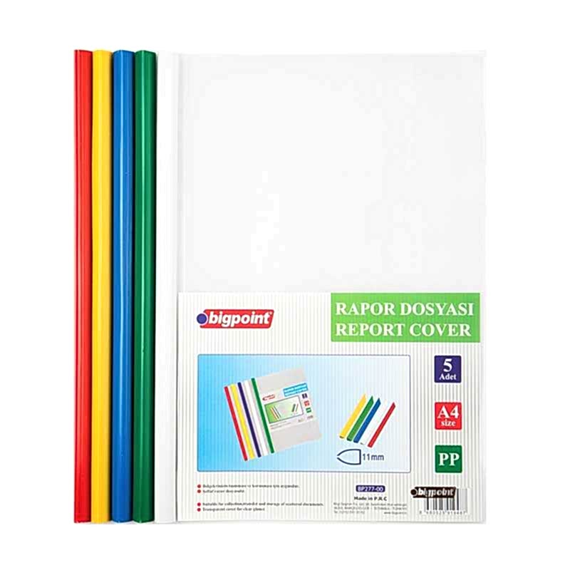 Bigpoint BP277-00 Sıkıştırmalı Dosya 11 mm A4 5 Renk Karışık