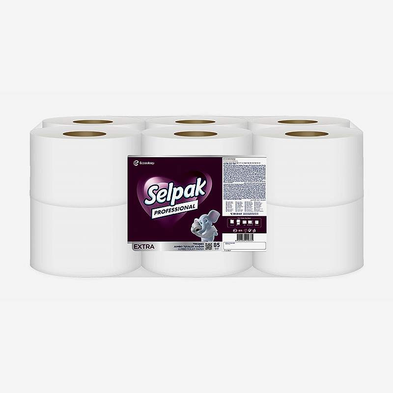 Selpak Professional Ekstra Jumbo Tuvalet Kağıdı 2 Katlı 85 m 12'li Paket 7903685 resmi