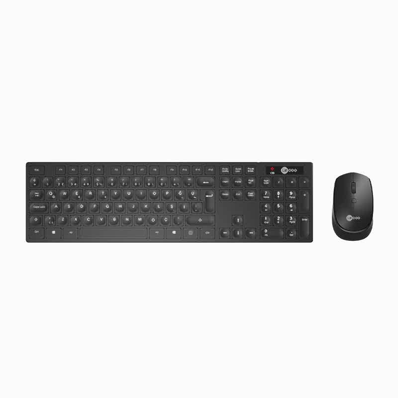 Lecoo KM2001 Kablosuz Türkçe Q Klavye & Mouse Set Siyah resmi