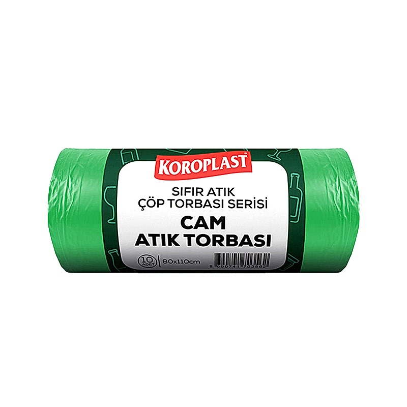 Koroplast Cam Atıklar Çöp Torbası Yeşil Jumbo 80 x 110 cm 10'lu resmi