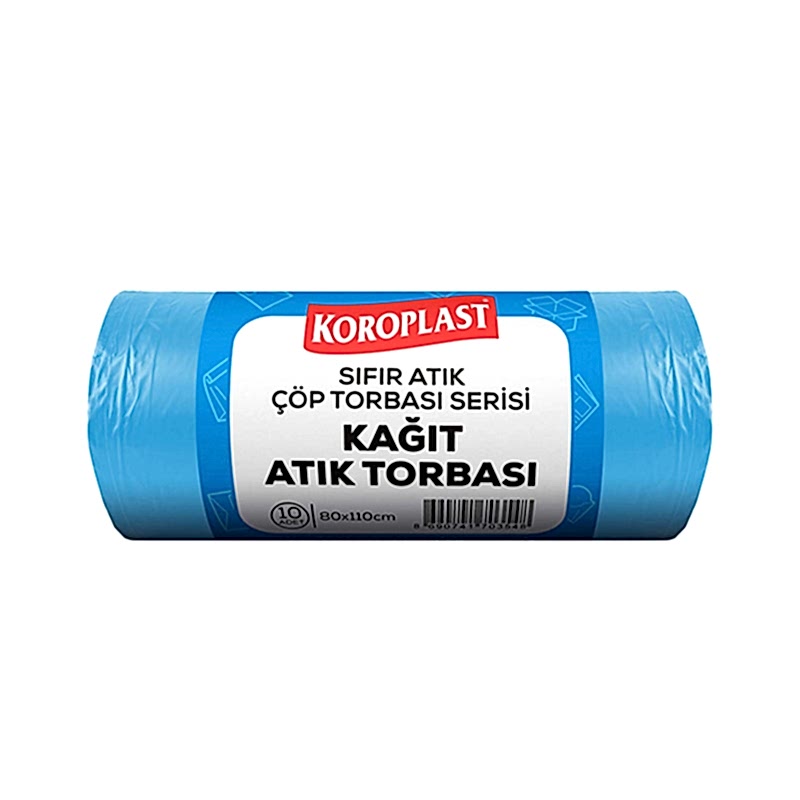 Koroplast Kağıt Atıklar Çöp Torbası Mavi Jumbo 80 x 110 cm 10'lu resmi