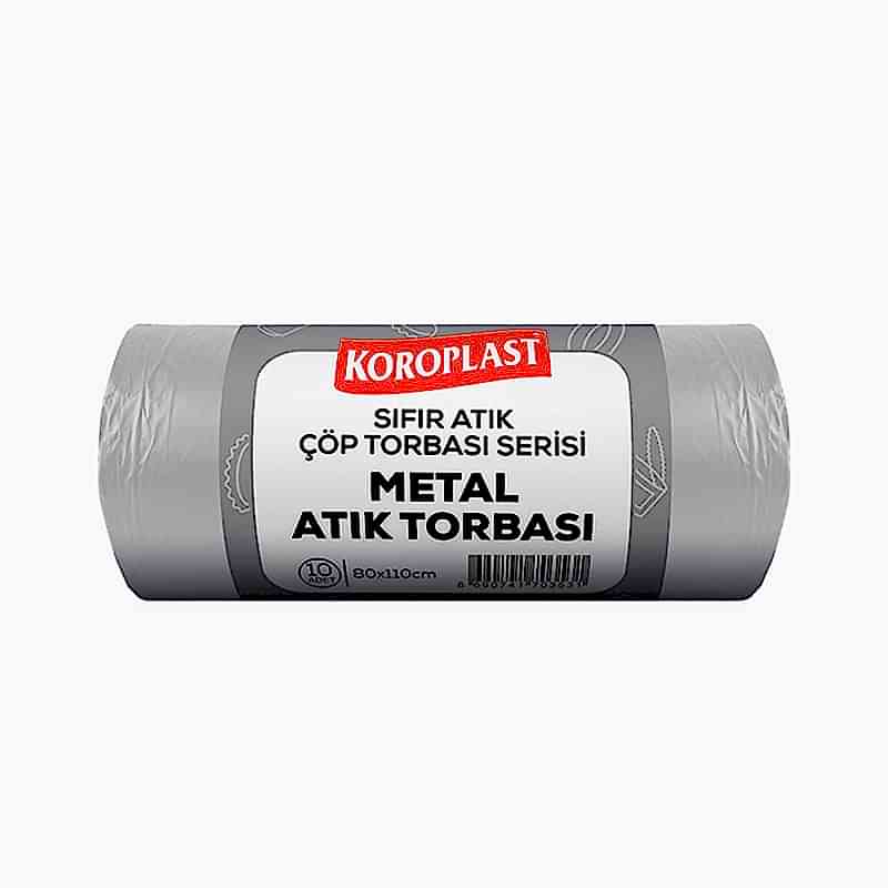 Koroplast Metal Atıklar Çöp Torbası Gri Jumbo 80 x 110 cm 10'lu resmi