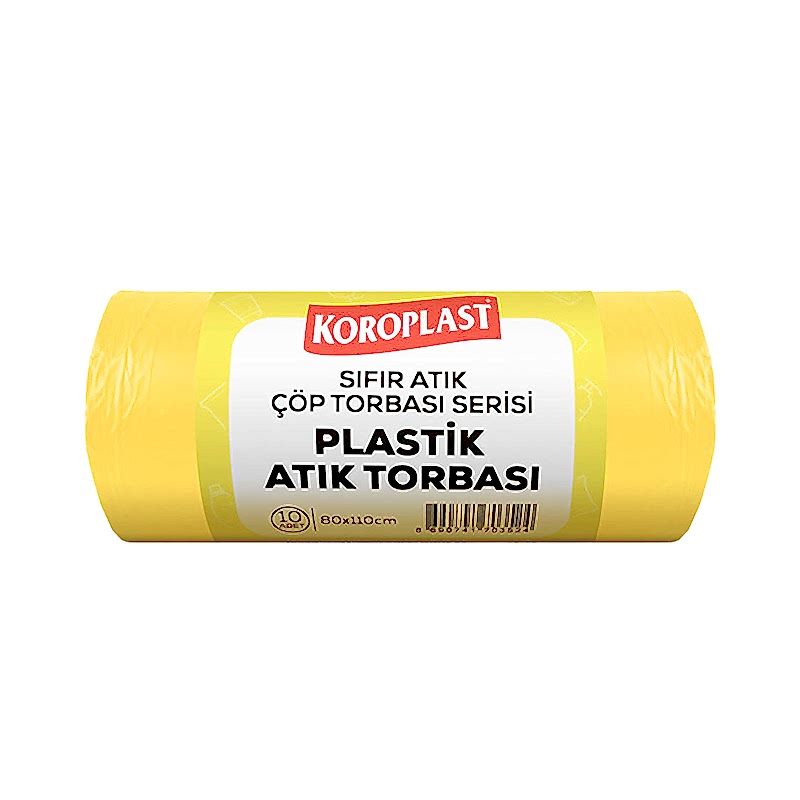 Koroplast Plastik Atıklar Çöp Torbası Sarı Jumbo 80 x 110 10lu resmi