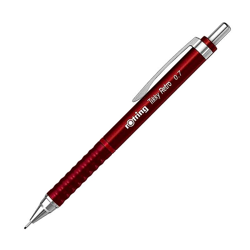 Rotring Tikky Retro Versatil Uçlu Kalem 0.7 mm Metalik Kırmızı resmi