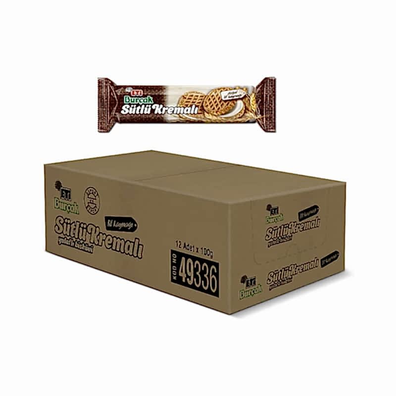 Eti Burçak Sütlü Kremalı Yulaflı Bisküvi 100 gr (12 Adet) resmi
