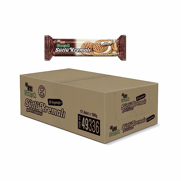 Eti Burçak Sütlü Kremalı Yulaflı Bisküvi 100 gr (12 Adet) resmi