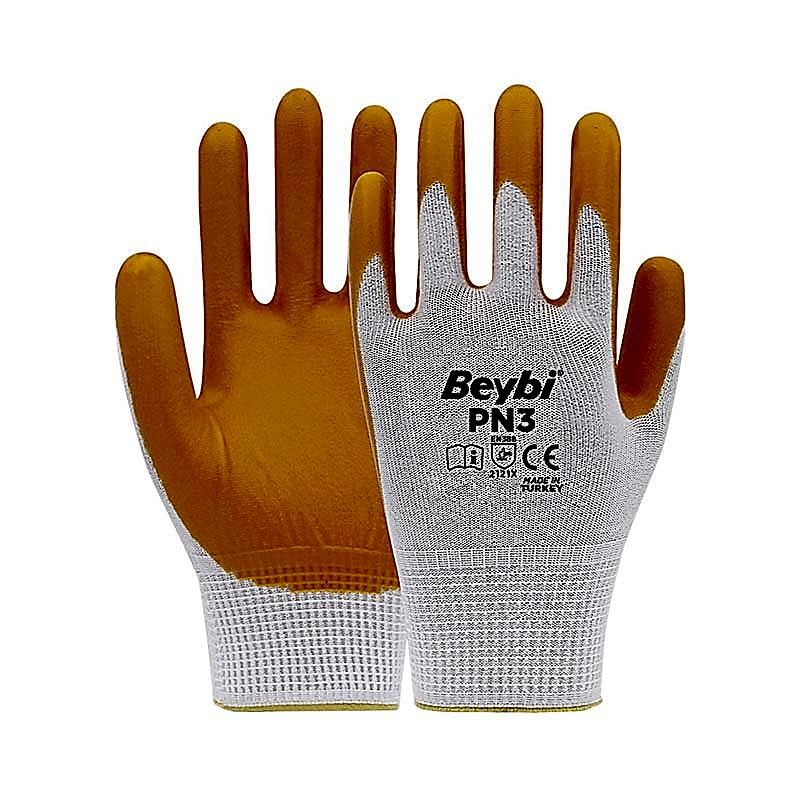 Beybi PN3 Nitril İş Eldiveni Sarı No:9 resmi