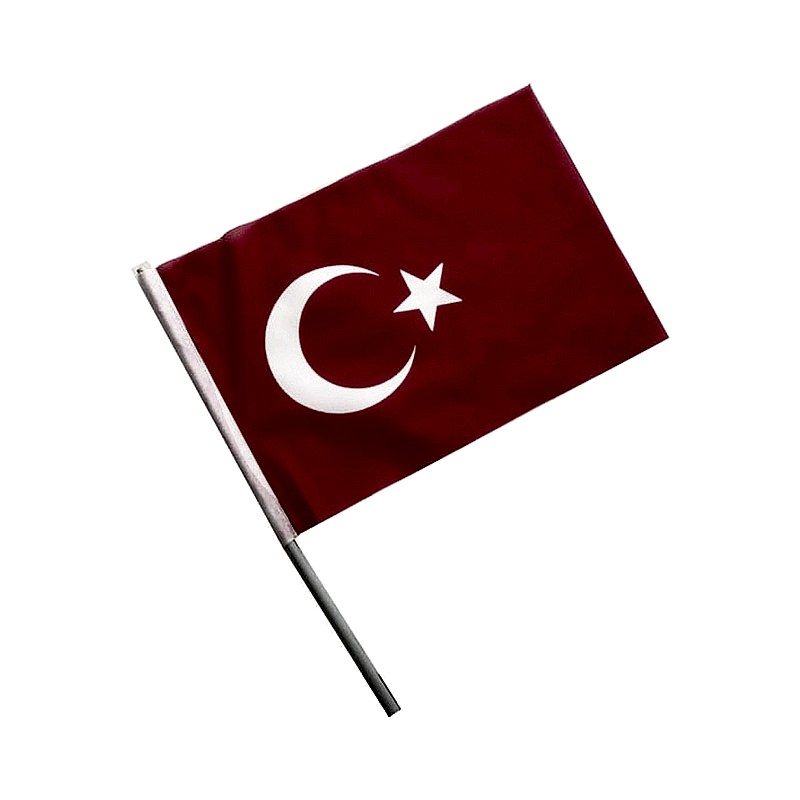Seçkin Alpaka Sopalı Türk Bayrağı 50 x 70 cm 10 Adet resmi