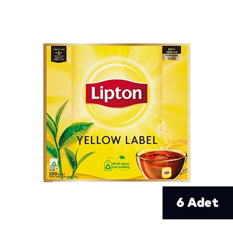 Lipton Yellow Label Bardak Poşet Çay 100'lü (6 Adet) resmi