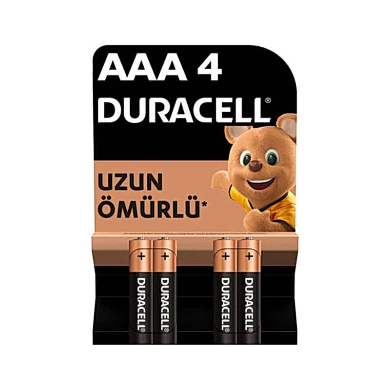 Duracell Alkaline AAA İnce Kalem Pil 4'lü Paket resmi