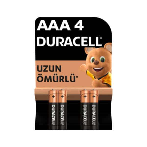 Duracell Alkaline AAA İnce Kalem Pil 4'lü Paket resmi