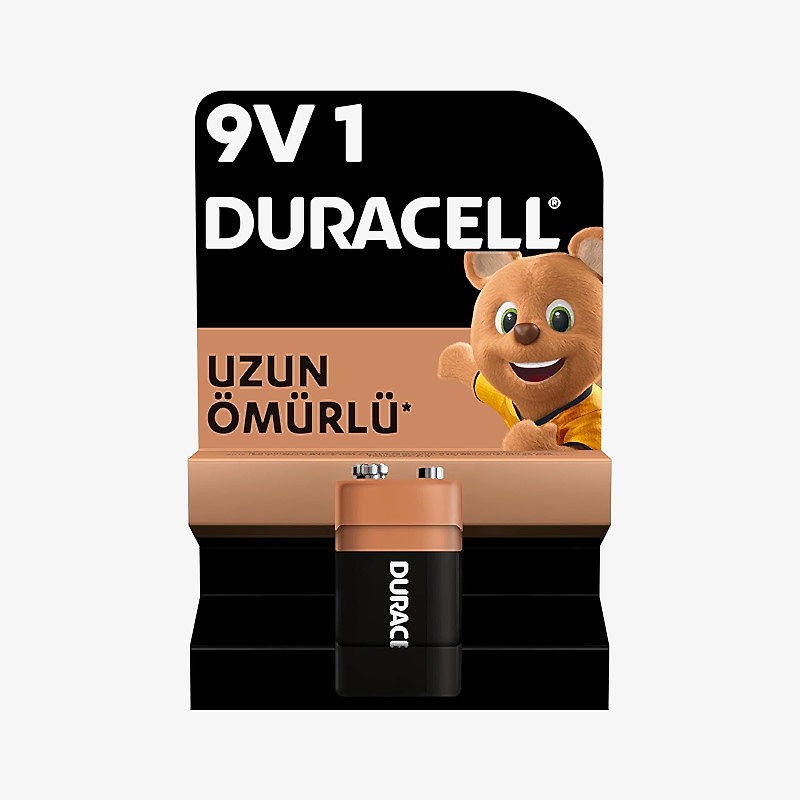 Duracell Alkalin 9V Pil Tekli Paket resmi