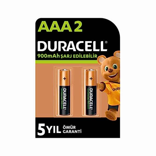 Duracell Şarj Edilebilir AAA İnce Kalem Pil 900 mAh 2'li Paket resmi