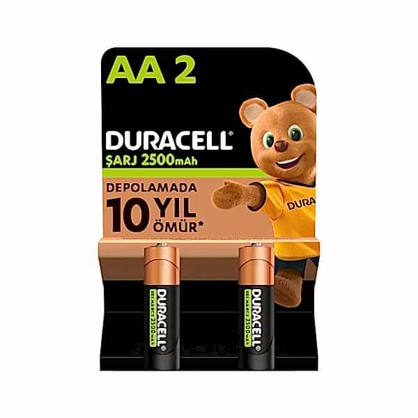 Duracell Şarj Edilebilir AA Kalem Pil 2500 mAh 2'li Paket resmi