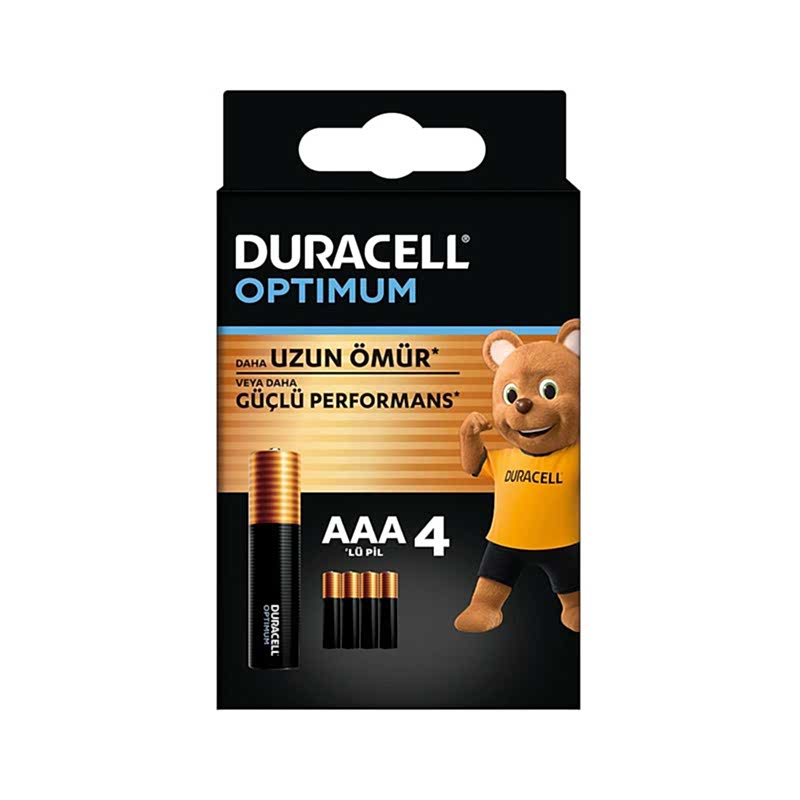 Duracell Optimum Alkalin AAA İnce Kalem Pil 4'lü Paket resmi