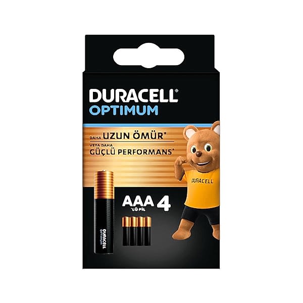 Duracell Optimum Alkalin AAA İnce Kalem Pil 4'lü Paket resmi
