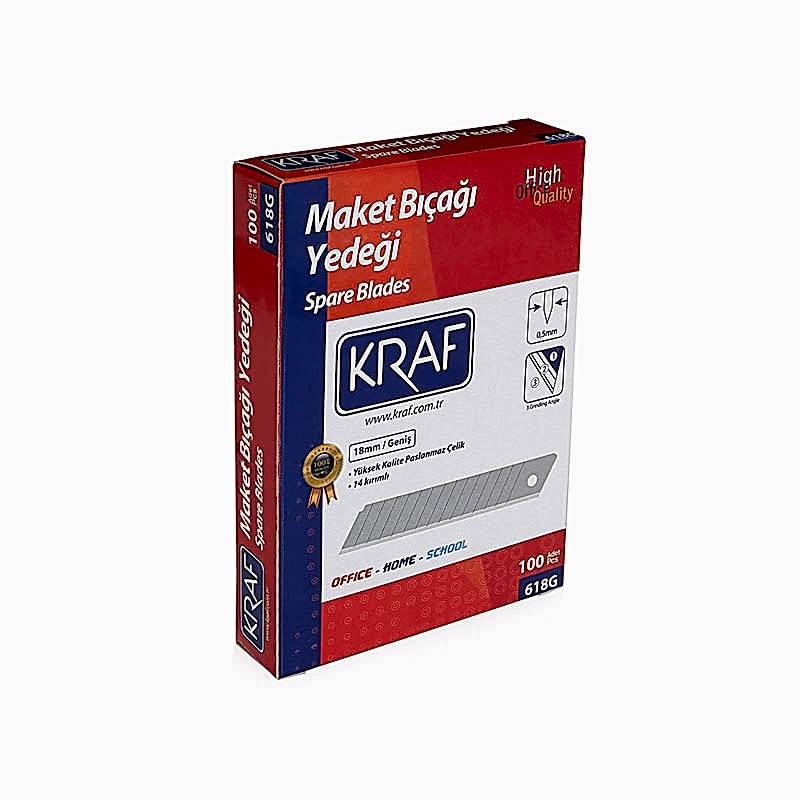 Kraf 618G Maket Bıçağı Yedeği Geniş 10'lu (10 Adet) resmi