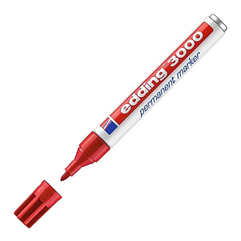 Edding 3000 Permanent Marker Kalem Yuvarlak Uç 1.5 - 3 mm - Kırmızı