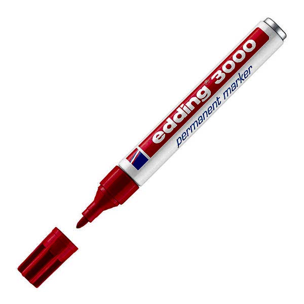 Edding 3000 Permanent Marker Kalem Yuvarlak Uç 1.5 - 3 mm - Kırmızı