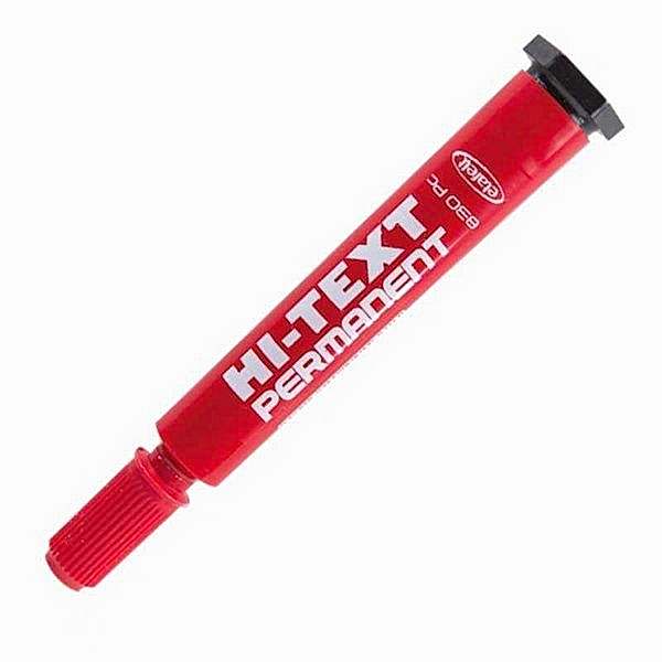 Hi-Text 830-PC Permanent Koli Kalemi Kesik Uçlu - Kırmızı