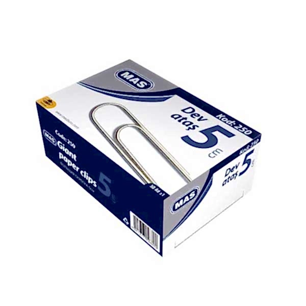 MAS 250 Dev Ataş 5 cm 50 Adet - Metalik Gri