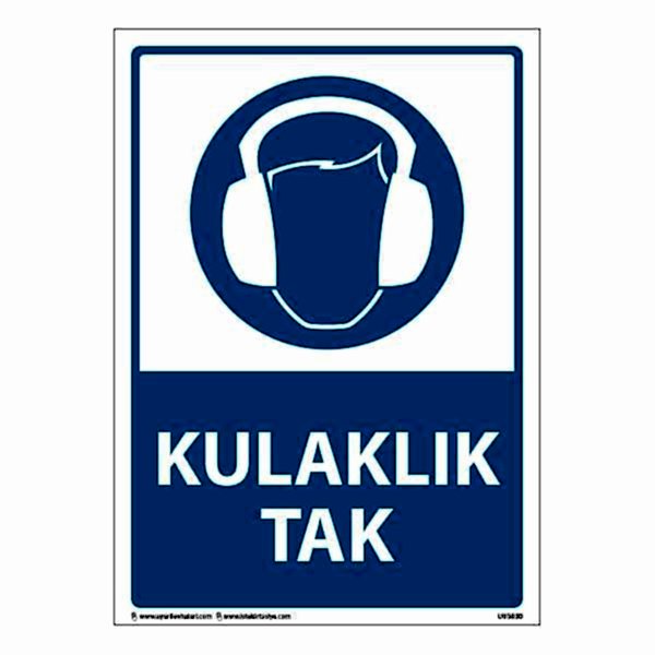 Kulaklık Tak Uyarı Levhası 25X35 3mm U03030