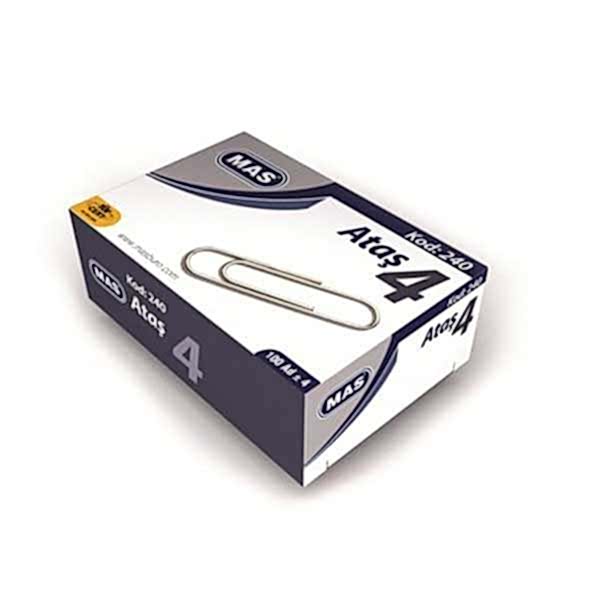 MAS 240 Ataş 32 mm No:4 100 Adet - Metalik Gri